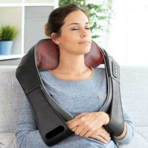 Shiatsu Massageapparat til Nakke, Ryg & Skuldre Elektrisk Nakkemassager med Varme